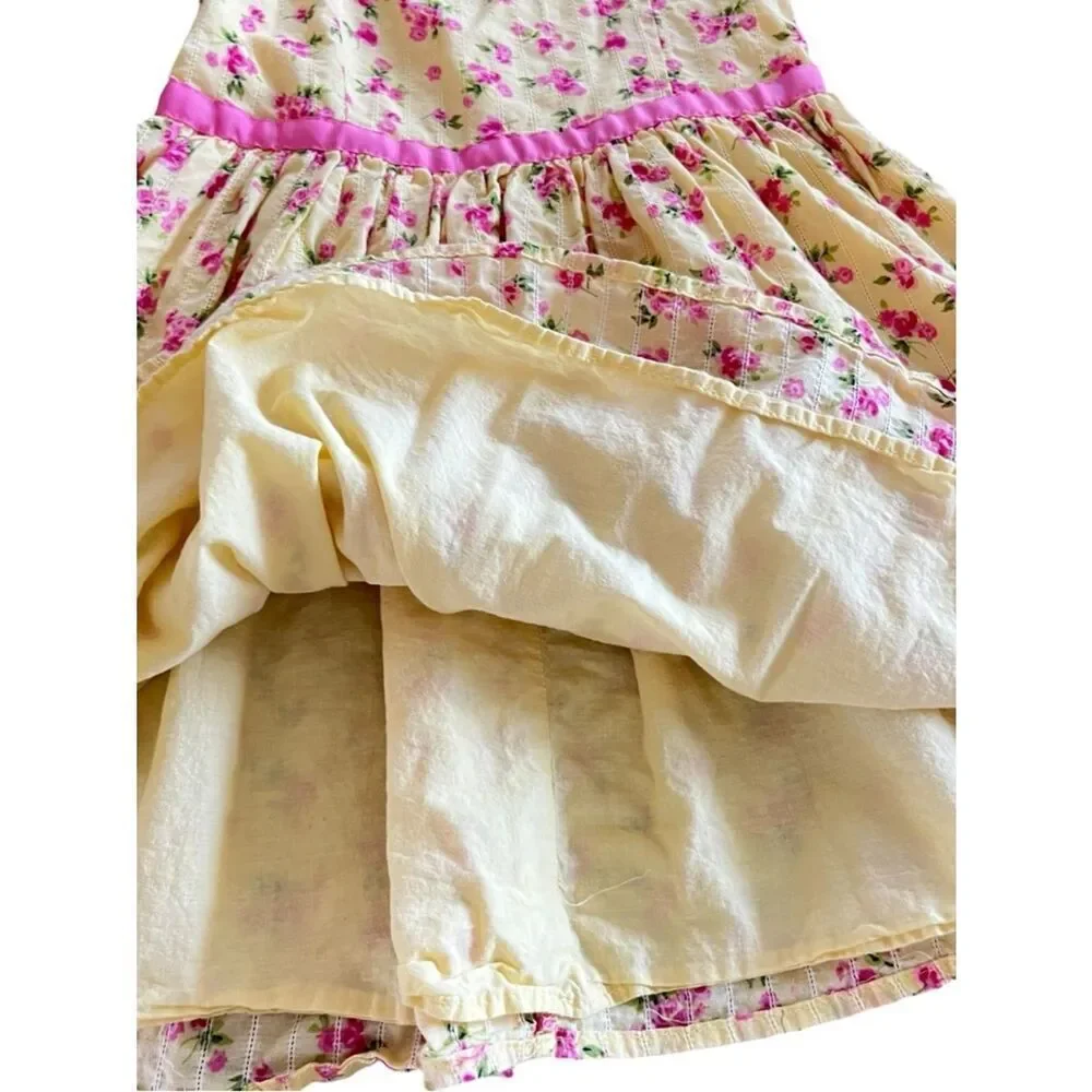 Zunie Girl Yellow Floral Ruffle Dress